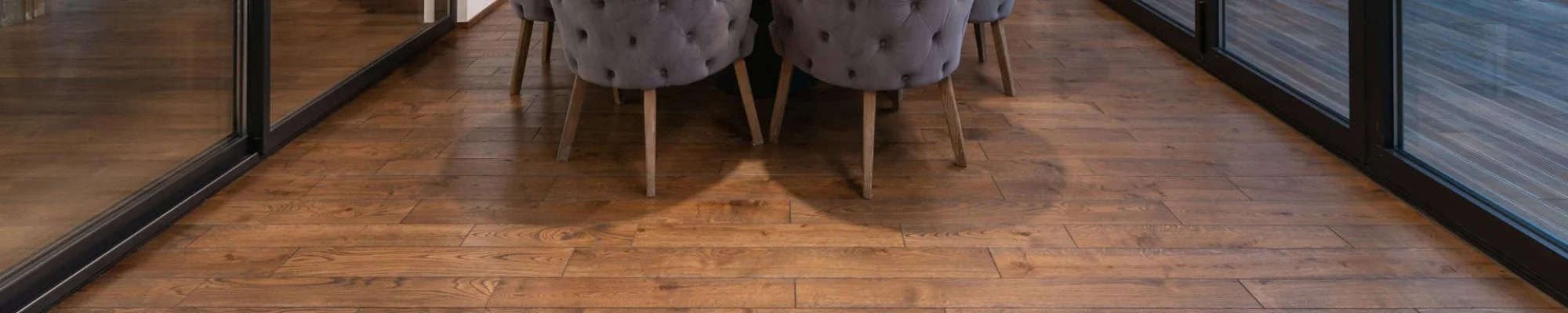 modern dining room with large windows