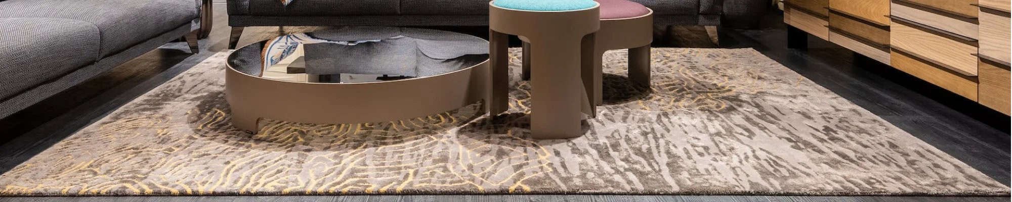 geometrical patterned carpet in chic living room in Colorado Springs, CO at IQ Floors